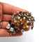 Gorgeous vintage brooch from the 1950s in assorted autumnal coloured rhinestones in rhodium plate Made in Austria