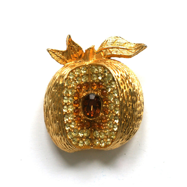 Vintage apple brooch by Hobe