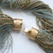 Soft blue Murano glass seed bead necklace