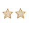 Gold plated vintage star crystal studded clip on earrings 