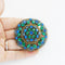 Green and Blue Rhinestone Brooch