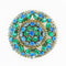 Green and Blue Rhinestone Brooch