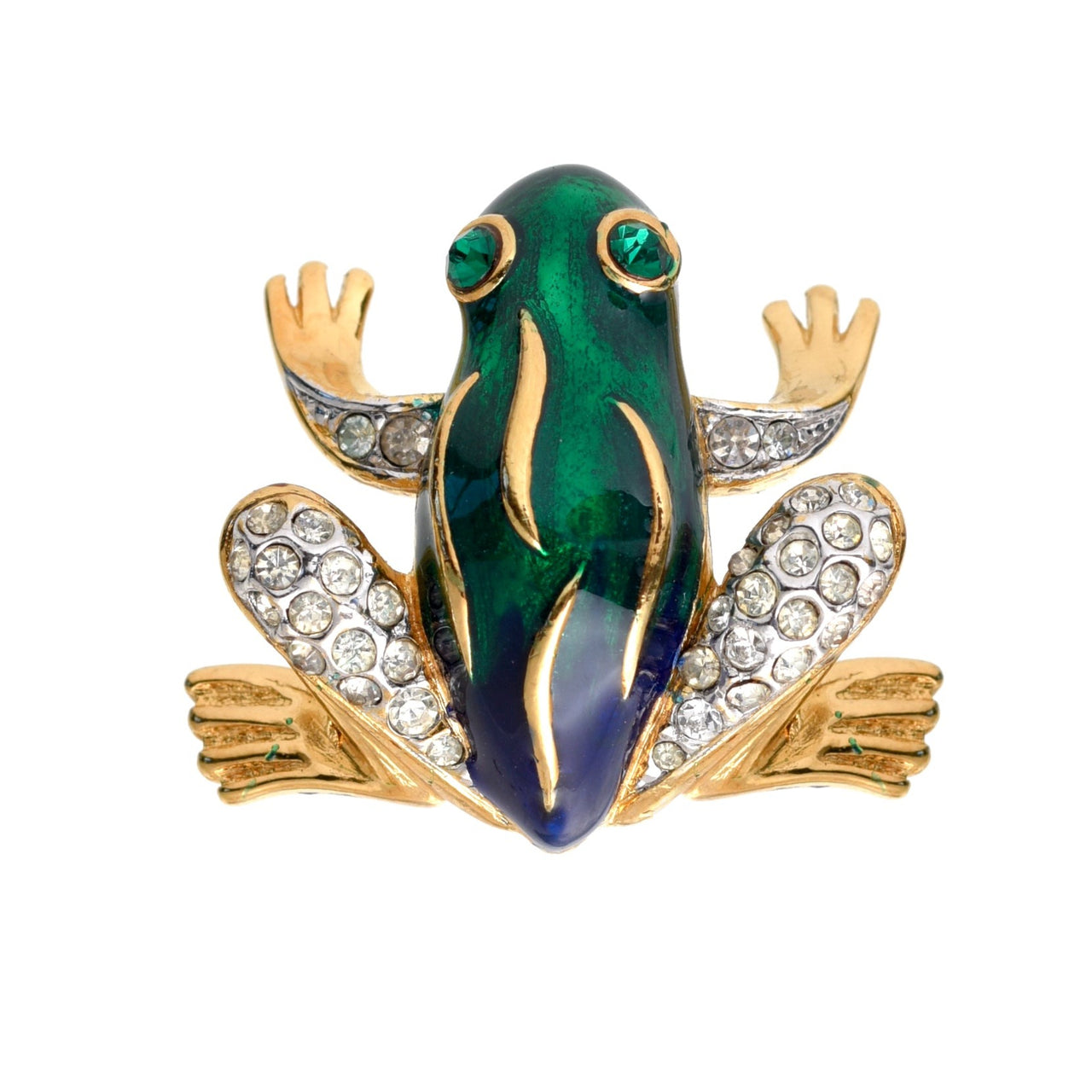 1990s Vintage Attwood And Sawyer Frog Brooch Eclectica Vintage Costume Jewellery